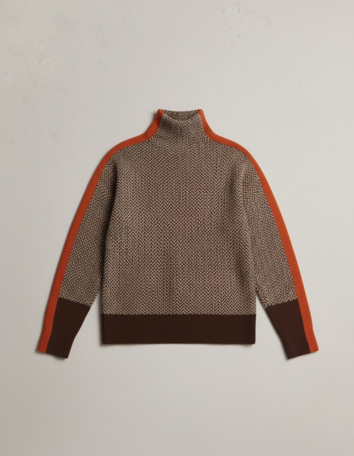 Heritage Chevron Wool Turtleneck Sweater