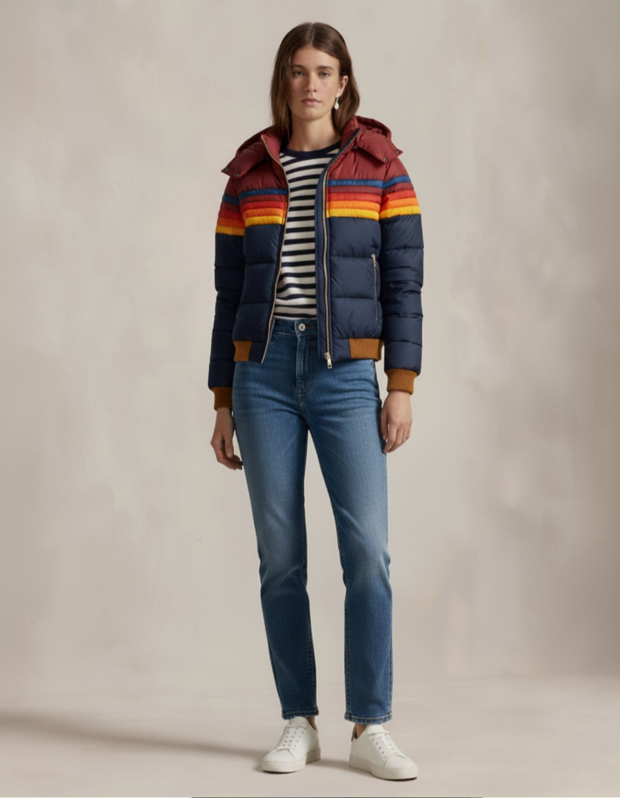 Heritage Retro Stripe Puffer Jacket