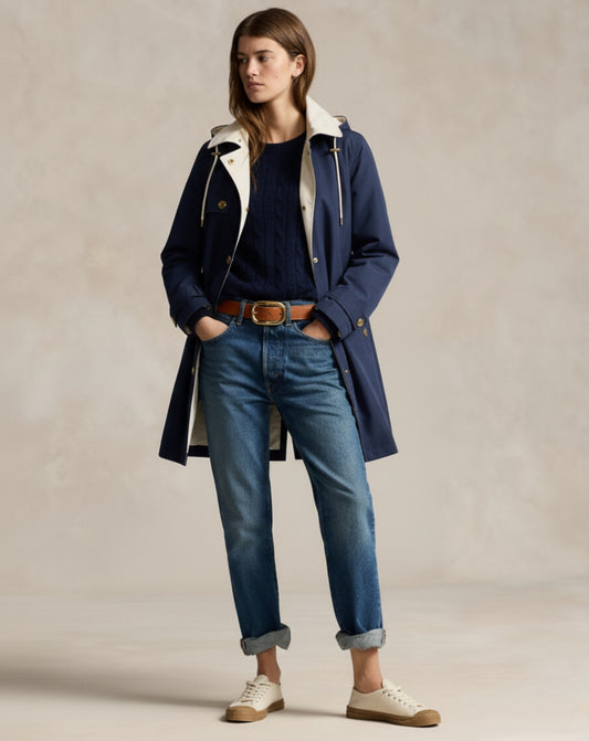 Refined Cotton Trench Coat Dual Color