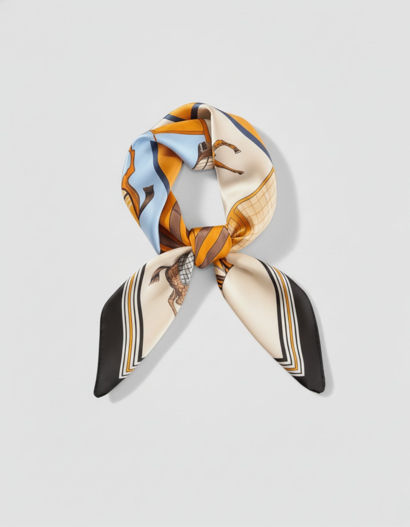 Equestrian Print Silk Scarf