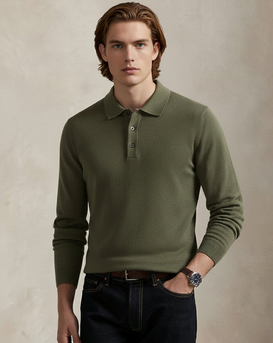 Heritage Knit Polo Sweater