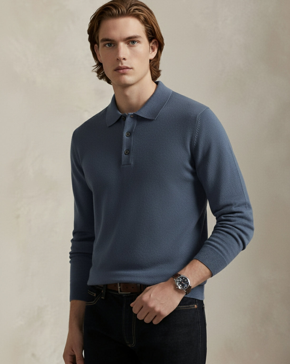 Heritage Knit Polo Sweater