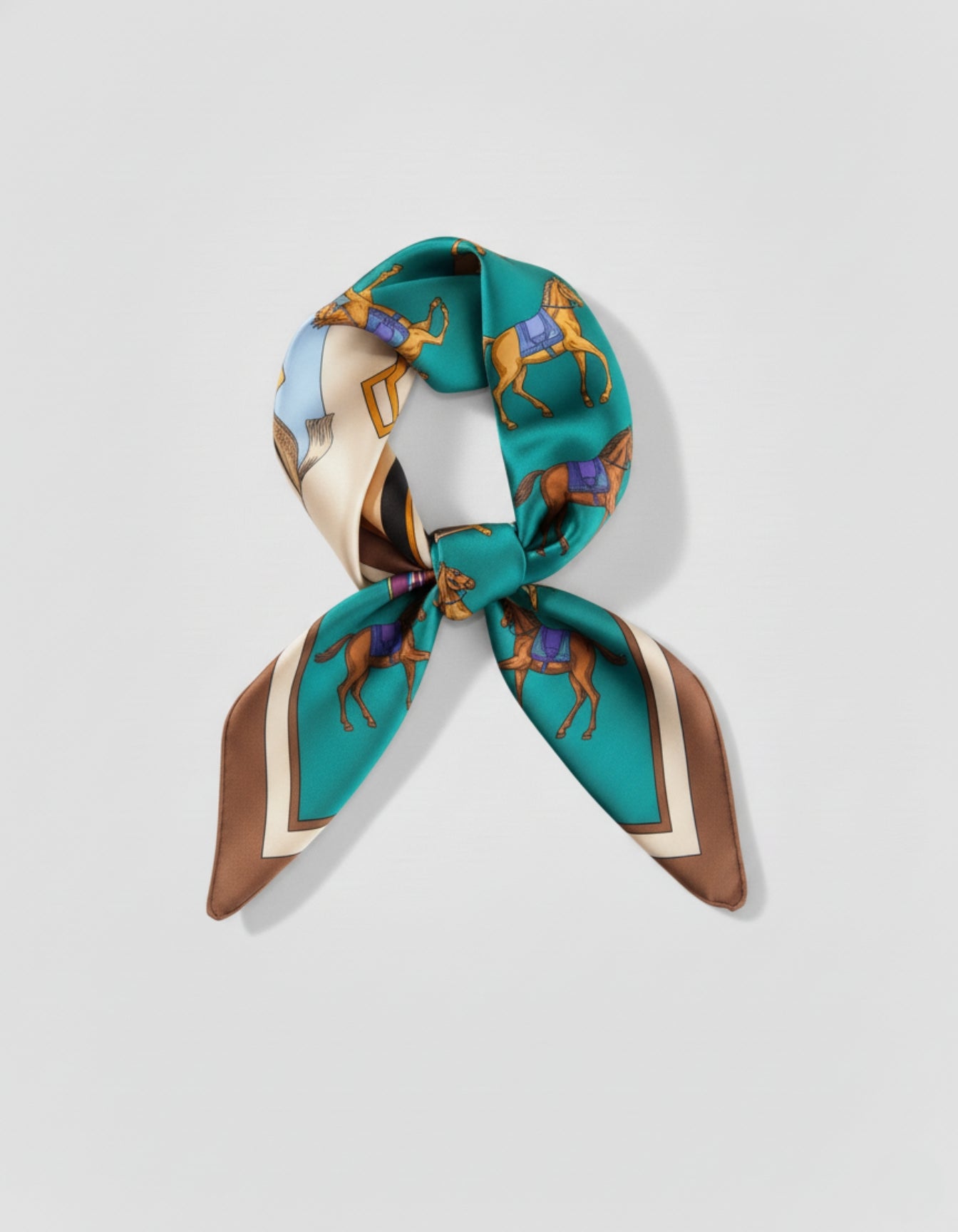 Equestrian Print Silk Scarf