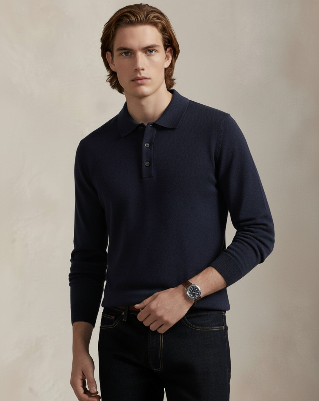 Heritage Knit Polo Sweater