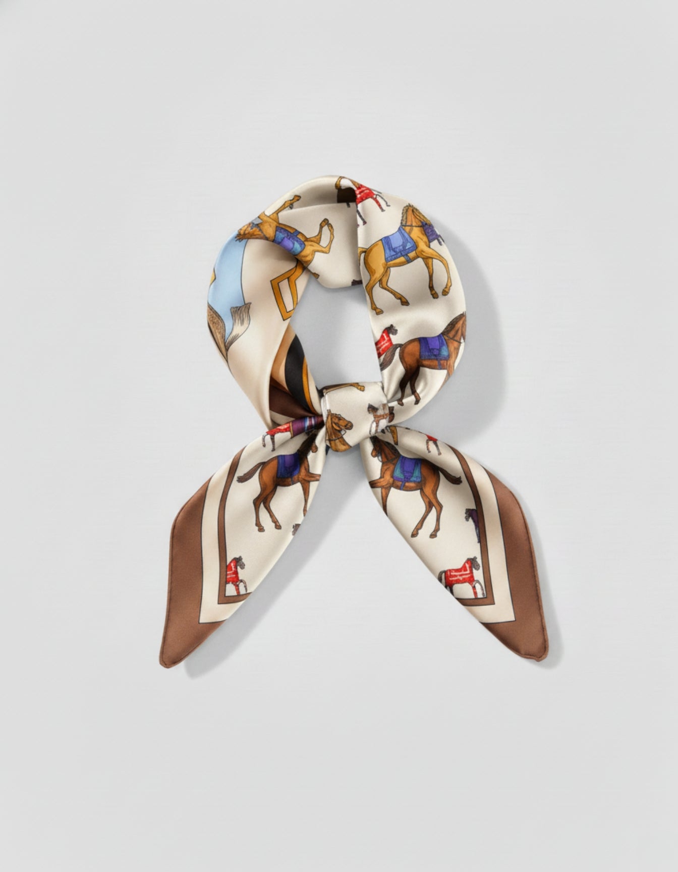 Equestrian Print Silk Scarf