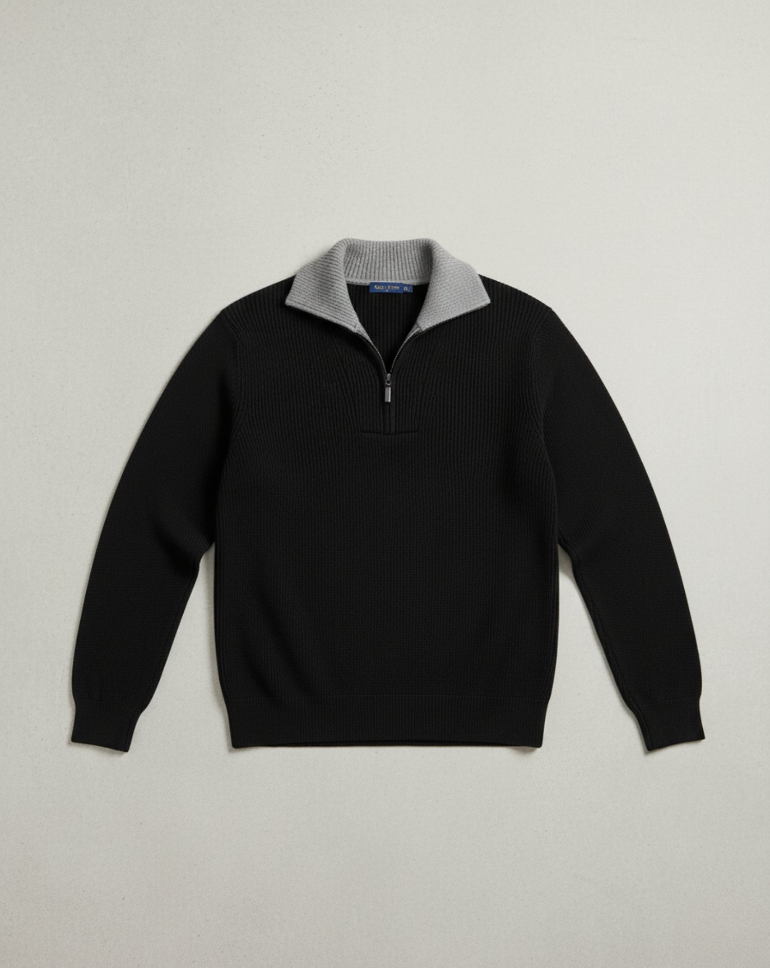 Heritage Contrast-Collar Quarter-Zip Sweater