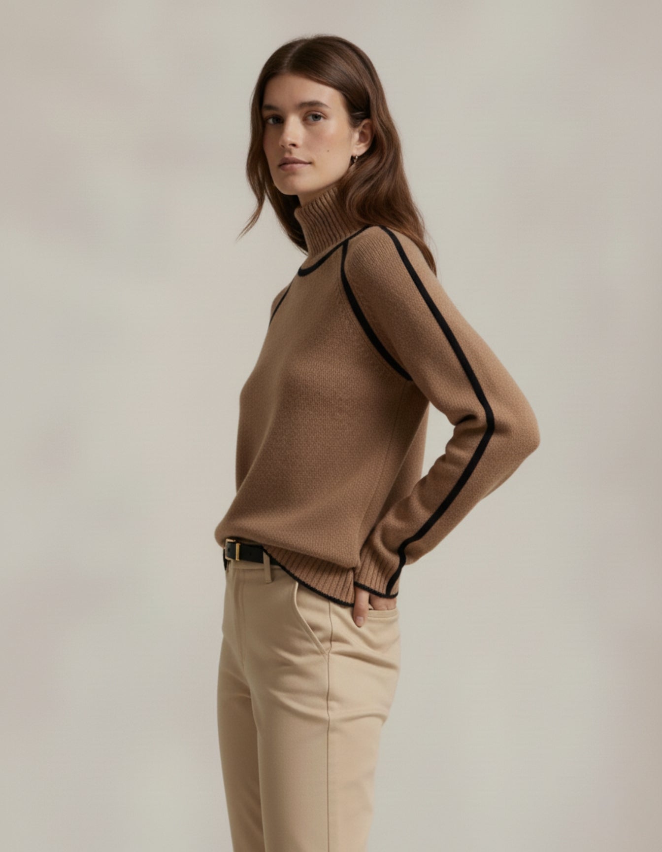 Heritage Contrast Turtleneck Sweater