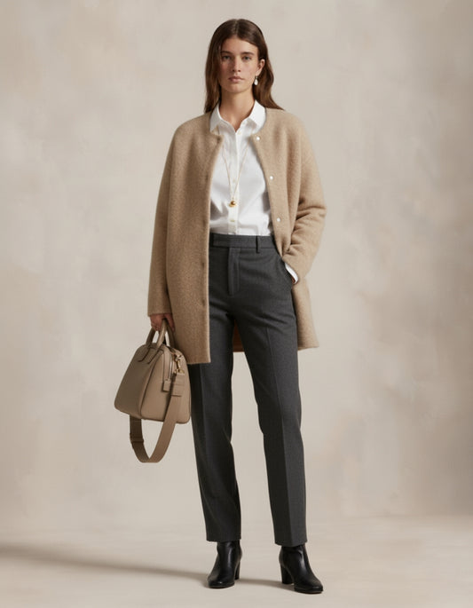 Classic Heirloom Collarless Cardigan