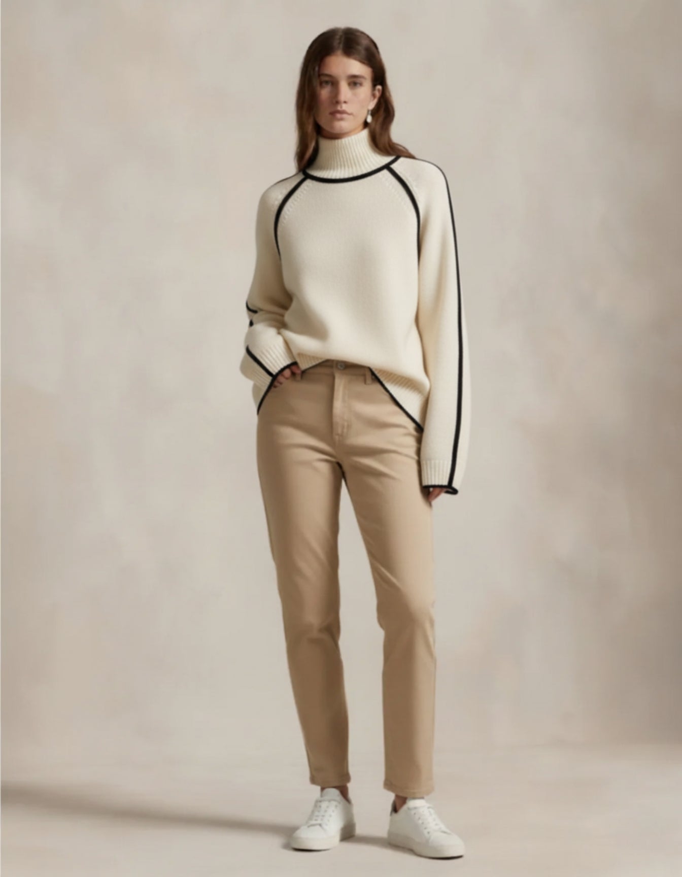 Heritage Contrast Turtleneck Sweater