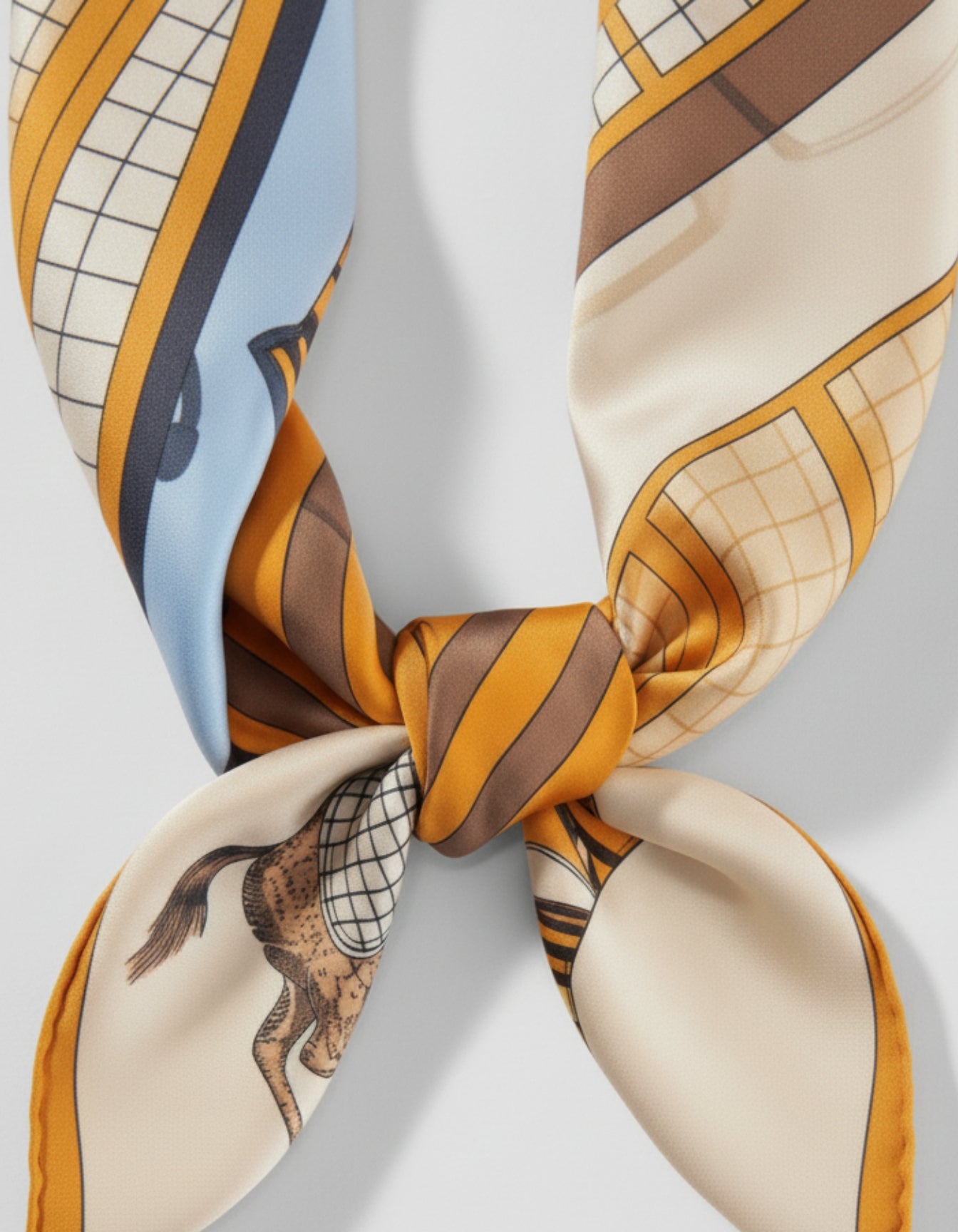 Equestrian Print Silk Scarf