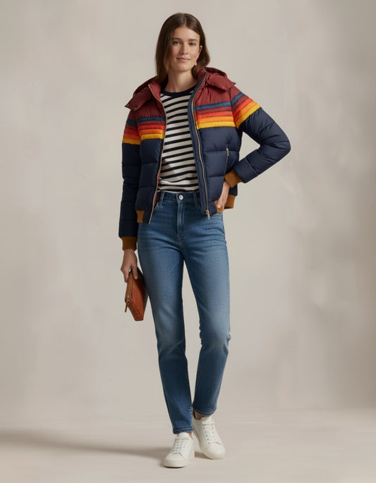 Heritage Retro Stripe Puffer Jacket