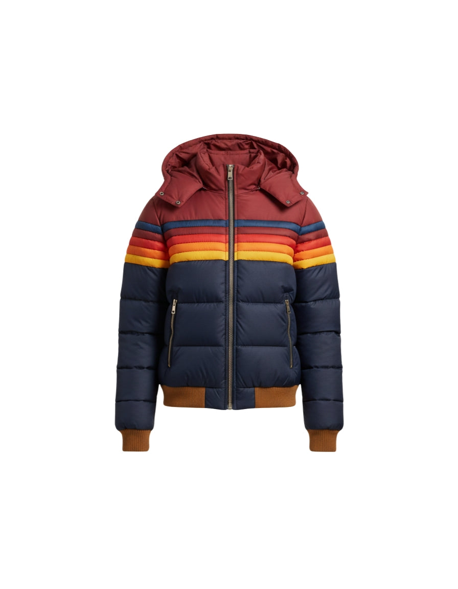 Heritage Retro Stripe Puffer Jacket