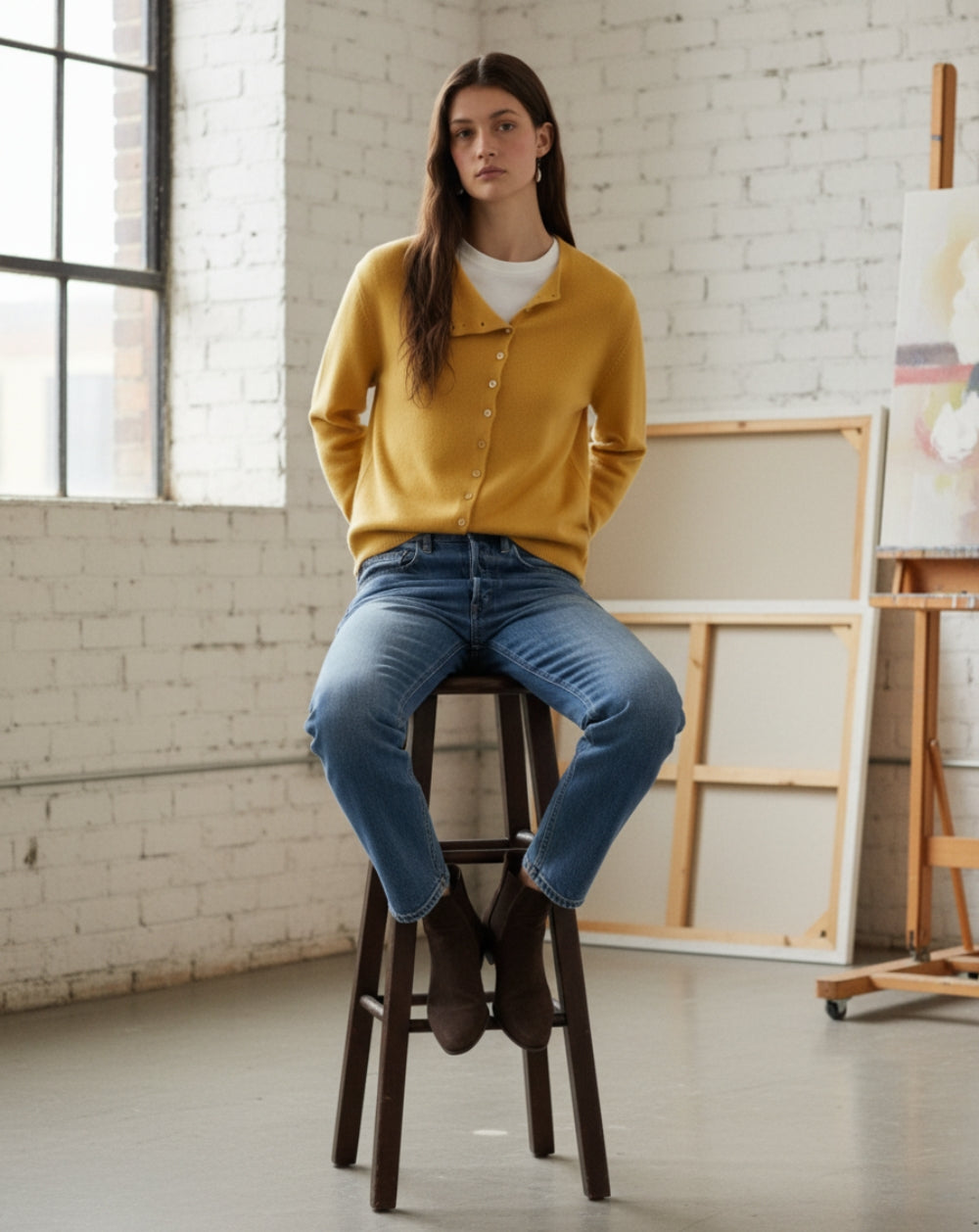 Refined Wool Button Sweater